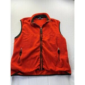 Presence Fleece Vest Mens Large Full Zip Mock‎ Neck Sleeveless Zip Pocket Y2K